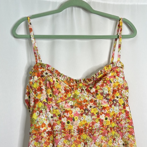 Hutch Anthropologie Selene floral ruffle hem underwire bust midi/maxi dress - Picture 6 of 11